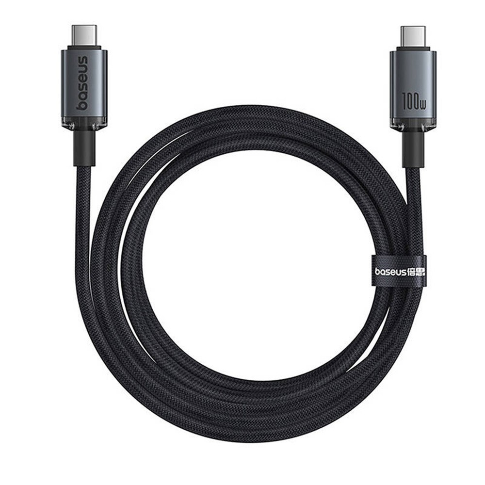 722456318_3__1761846843 Baseus Crystal Shine USB 3.2 Full-Featured Fast-Charging Data Cable USB-C to USB-C 100W 1.5m 20Gb Cluster Black - Image 1