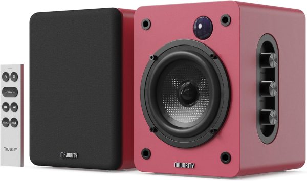 Majority Speakers Active D50X 60W 2.0 BT/USB/Optical/HDMI ARC Maroon (pair)