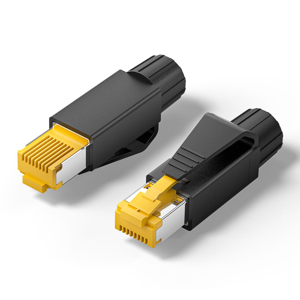 A Vention NETWORK Connectors CAT6A FTP Shock-Resistant Modular Plug IDOB0-10 (10-Pack) - Image 1