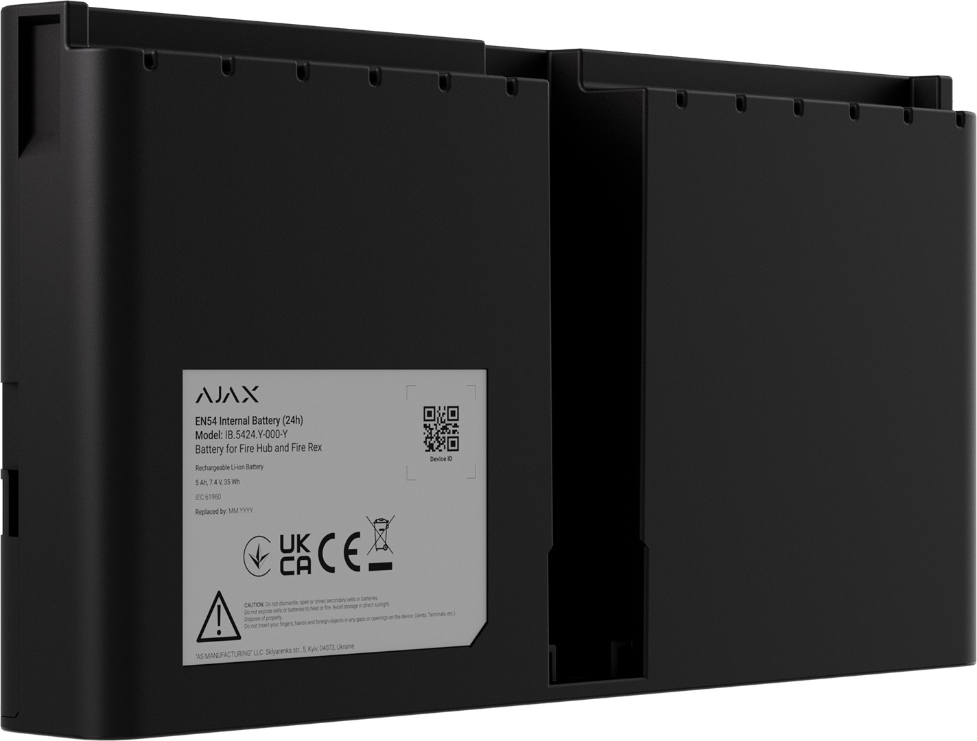 _Ajax-EN54-Internal-Battery-24h_1_Internal-Battery-24h Ajax EN54 Fire Detection Internal Battery For Hub/Rex (24h) Black - Image 1