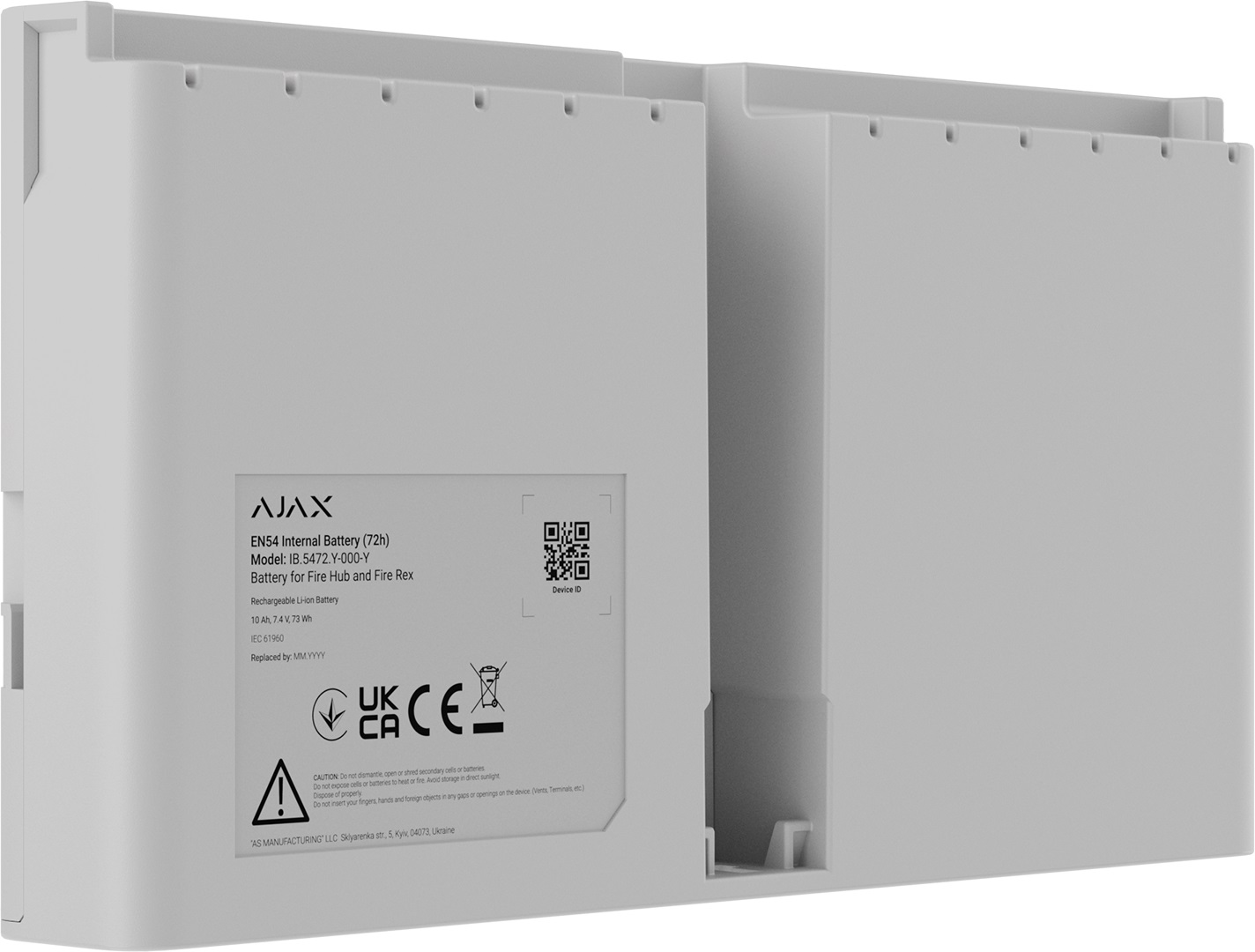 _Ajax-EN54-Internal-Battery-72h_1_Internal-Battery-72h Ajax EN54 Fire Detection Internal Battery For Hub/Rex (72h) White - Image 1
