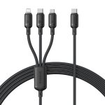Baseus Cable 3in1 USB-C/Micro/Light to USB-C Silky One-for-Three 100W 1.5m Black