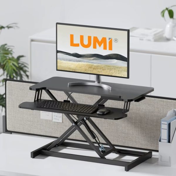 Brateck DWS37-01 Sit Stand Gas Spring Desk Workstation Max Height 51cm