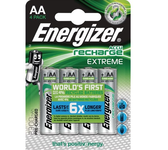 Energizer-Extreme_AA_2300mAh_4p-30062432-01 Energizer Batteries Rechargeable AA 2300 mAh (4pcs) Extreme - Image 1