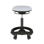 Lumivida Office Stool Ergonomic with Height Adjustable Fabric Upholstered Seat CH04-23 Black