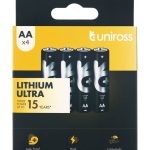 Uniross AA Lithium Ultra 3000mAh Batteries (4pack)