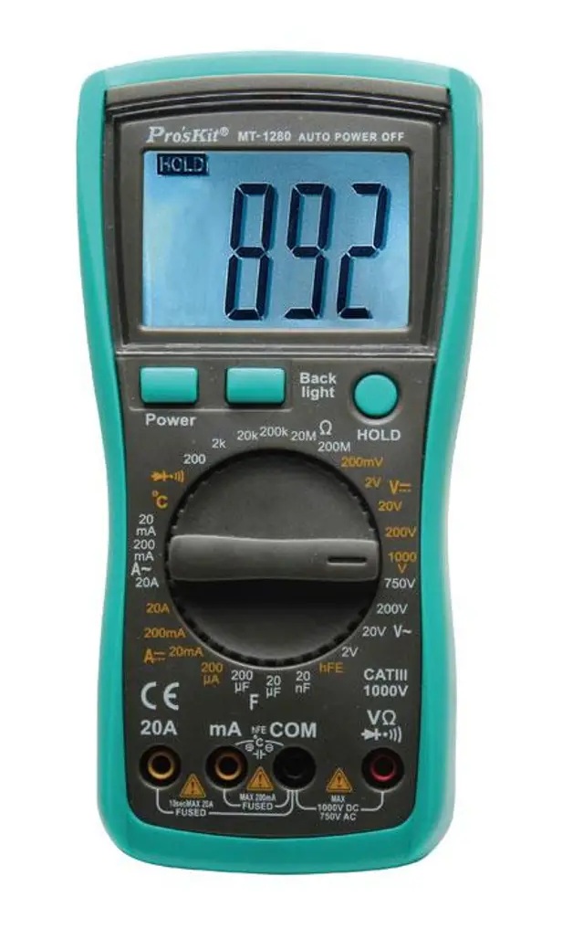 MT-1280-1 Proskit Digital Multimeter with True RMS and Frequency Measurement MT-1280 - Image 1