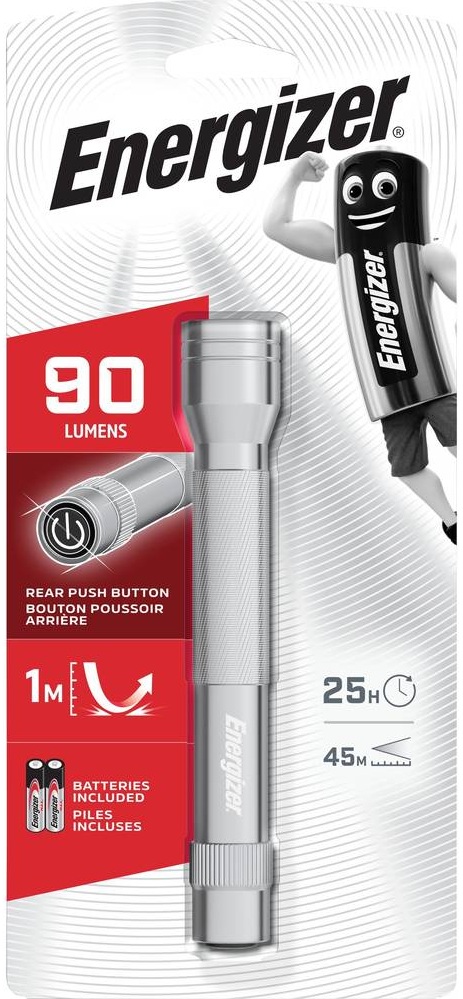 Metal_Light_2AA Energizer Light Torch 90 Lumens 25 Hrs & Rear Push Button (2AA) - Metal Light - Image 1