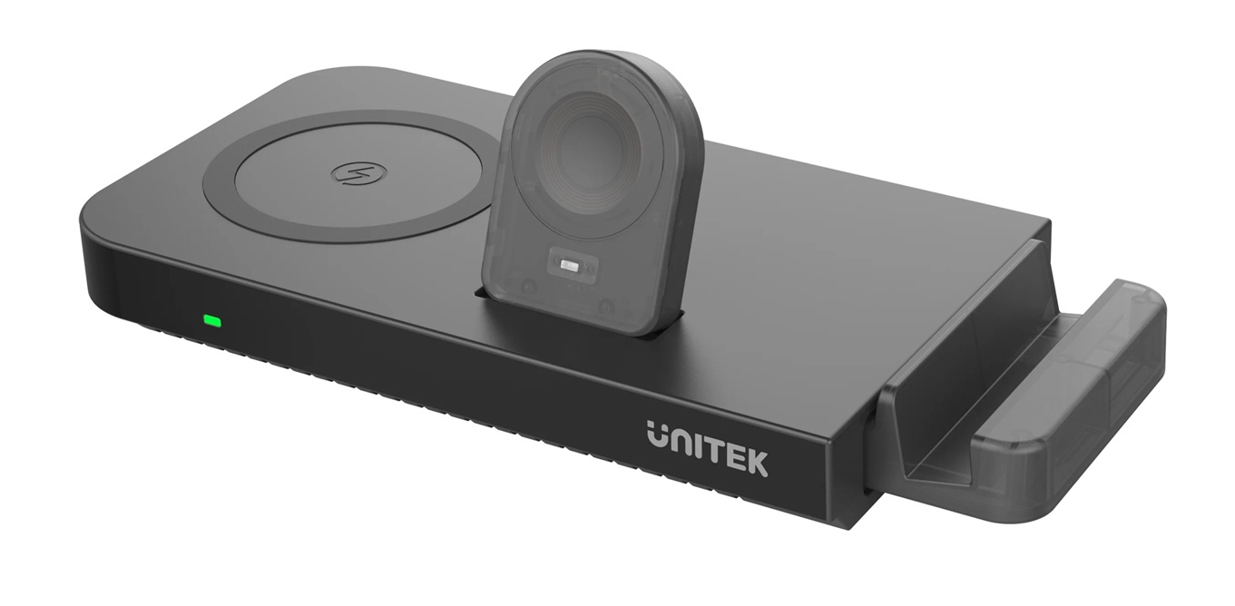 P1222B_3000x Unitek P1222B 5-in-1 MagMighty Combo 48W 3x Wireless Charging Areas 1x USB-A 1x USB-C - Image 1