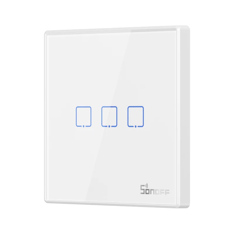 SONOFF-T2EU-RF-Wall-Panel-Sticky-433MHz-Wireless-RF-Remote-3-Gang Sonoff T2EU3C-RF Smart Wall Touch Switch 3-Button White - Image 1