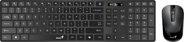 Genius Keyboard-Mouse Set Wireless+BT SlimStar 8250 Black English