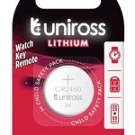 Uniross Lithium-Button Cell CR2450 Battery (1pc)