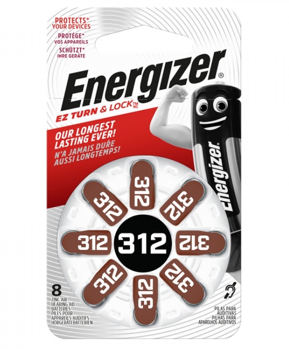 energizer-hearing-aid-3128-pack-7638900425741 Energizer Batteries Zinc-Air for Hearing Aids (8pcs) Size 312 - Image 1