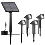 REXER Outdoor Kit 4x IP65 LED Solar Spotlights with Spike & Panel