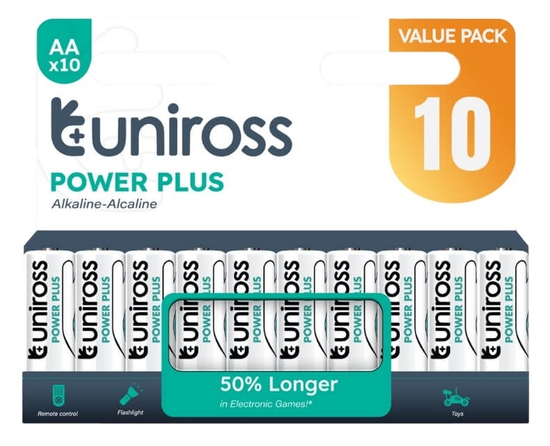 uniross-aa-10pk Uniross Alkaline AA Power Plus Value Pack 10 Pcs (New) - Image 1