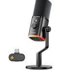 Maono Microphone Desktop Dynamic Wireless & USB-C 40Hr PD100W Black