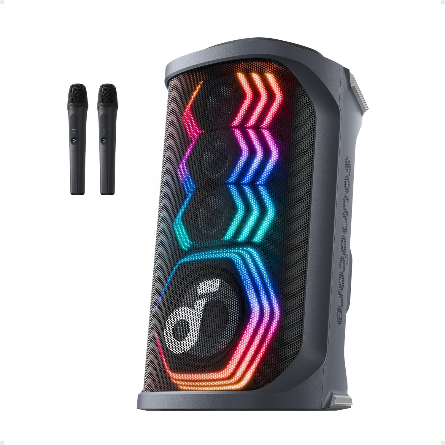 01_1785160169 Anker Soundcore Portable Karaoke Speaker Rave 3 S 200W BT 2x Wireless Mics - Image 1