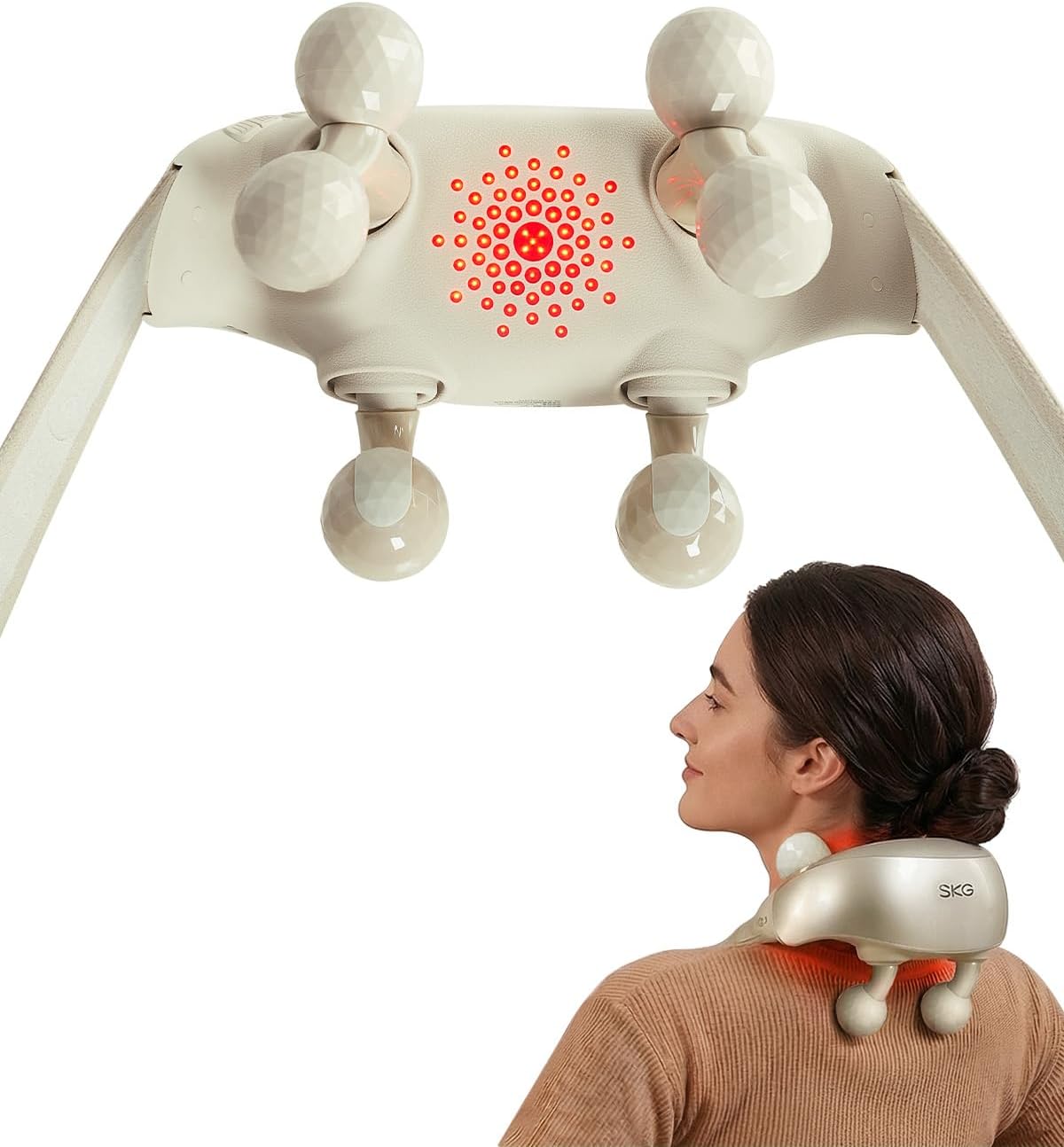61Fw0wzQ5ZL._AC_SL1500_ SKG H7-Ultra Neck & Shoulder Massager with White Massage Heads - Image 1