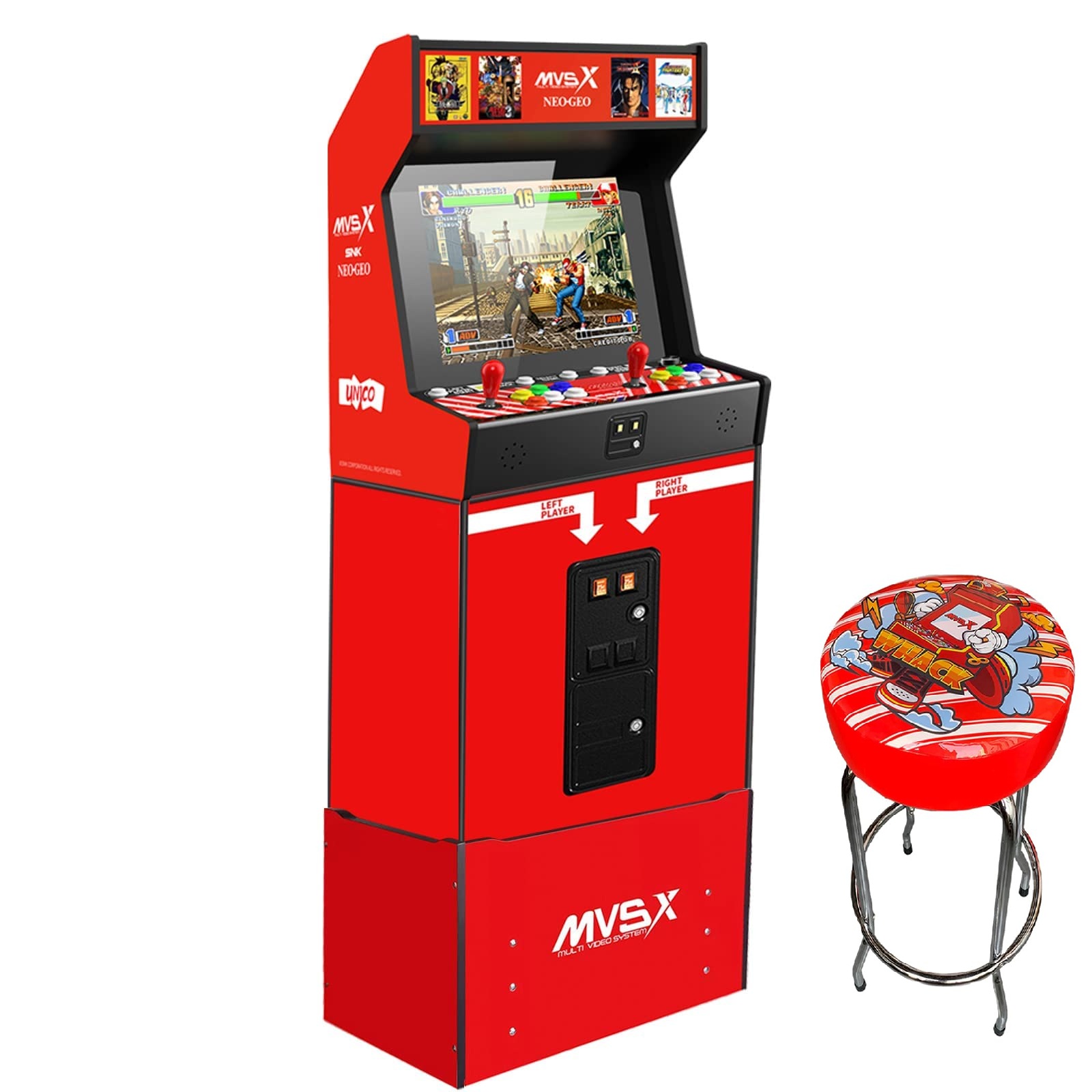 61k_Hq-WaNL Unico MVSX Arcade 17'' with 50 Preloaded SNK Licensed Games Deluxe Combo with Riser & Chair - Image 1