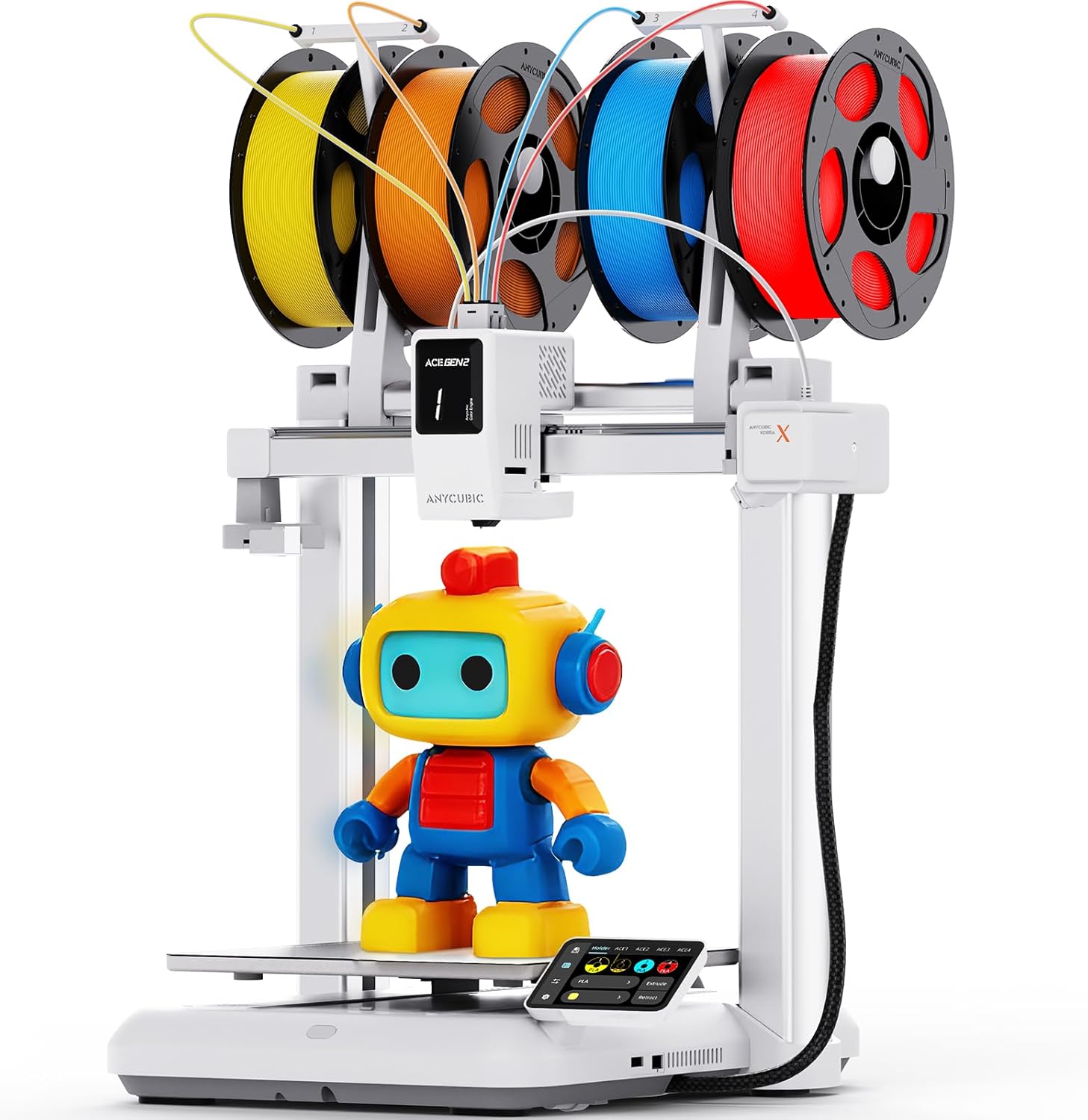 71mZjTK_lZL._AC_SL1500_ Anycubic 3D Printer Kobra X Multicolor With Top-Mounted 4 x Filament Holders - Image 1