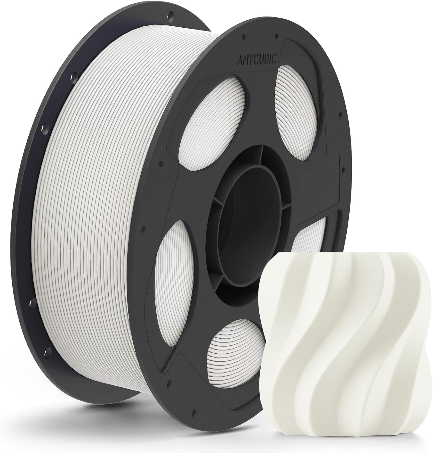 PLA_MATTE_WHITE_1782299056 Anycubic PLA Matte Filament White 1Kg. Ideal Usage: Architectural models, photography props (where glare must be avoided), artistic sculptures, busts, and low-stress display prototypes. - Image 1