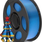 Anycubic PLA Silk Filament Blue 1Kg. Ideal Usage: Display models, figurines, cosplay armor/props, vases, jewelry, and decorative items where a premium, metallic, or glossy aesthetic is desired.