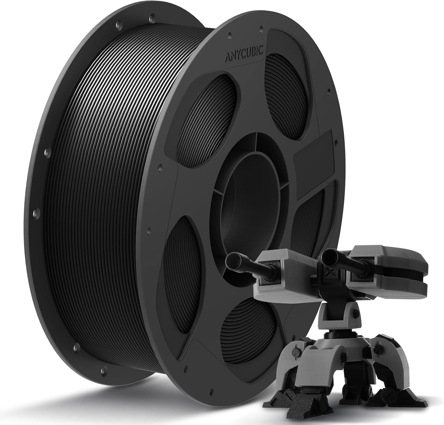 PLA__BLACK_1782130268 Anycubic PLA+ Filament Black 1Kg. Ideal Usage: Functional prototypes, mechanical parts, durable household gadgets, and brackets or mounts that require more impact resistance than standard PLA can provide. - Image 1