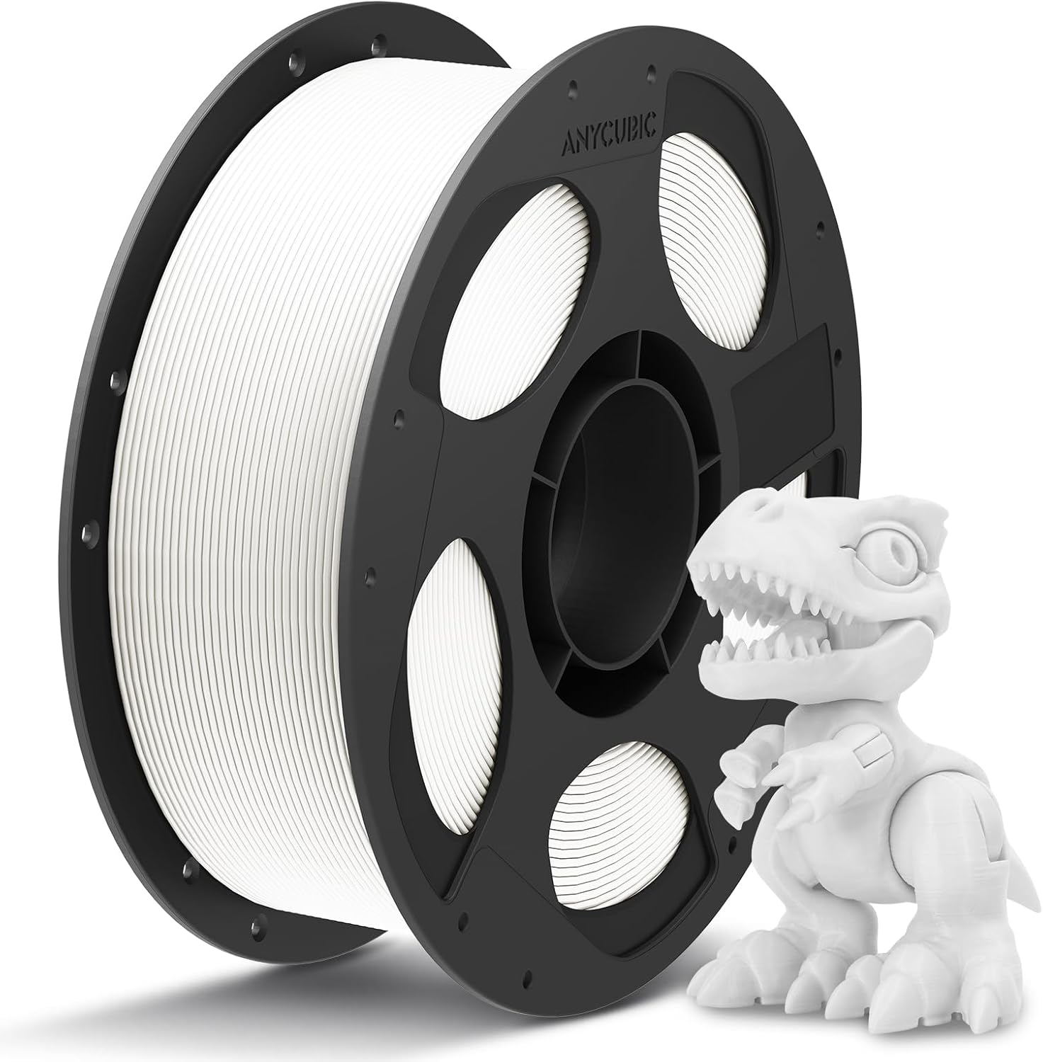 PLA__WHITE Anycubic PLA+ Filament White 1Kg. Ideal Usage: Functional prototypes, mechanical parts, durable household gadgets, and brackets or mounts that require more impact resistance than standard PLA can provide. - Image 1