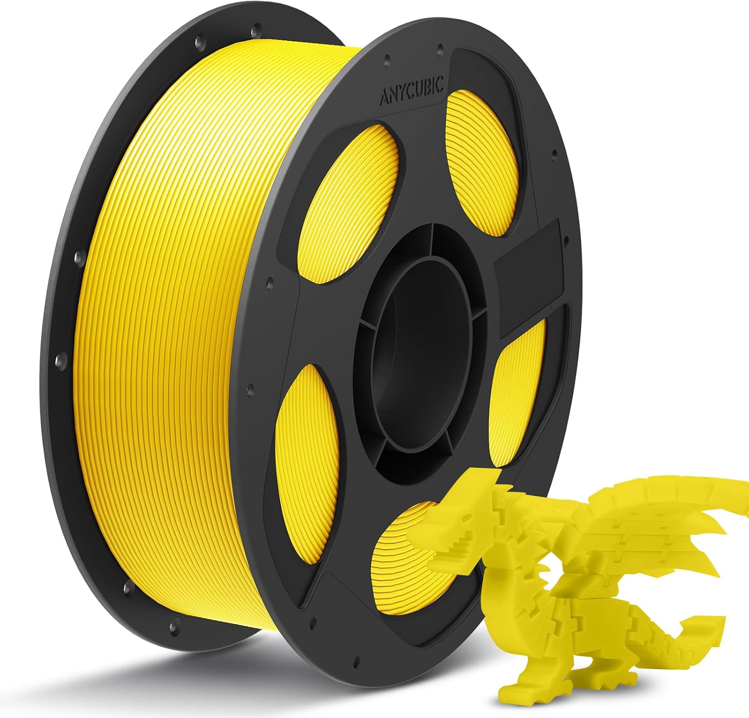 PLA__YELLOW Anycubic PLA+ Filament Yellow 1Kg. Ideal Usage: Functional prototypes, mechanical parts, durable household gadgets, and brackets or mounts that require more impact resistance than standard PLA can provide. - Image 1