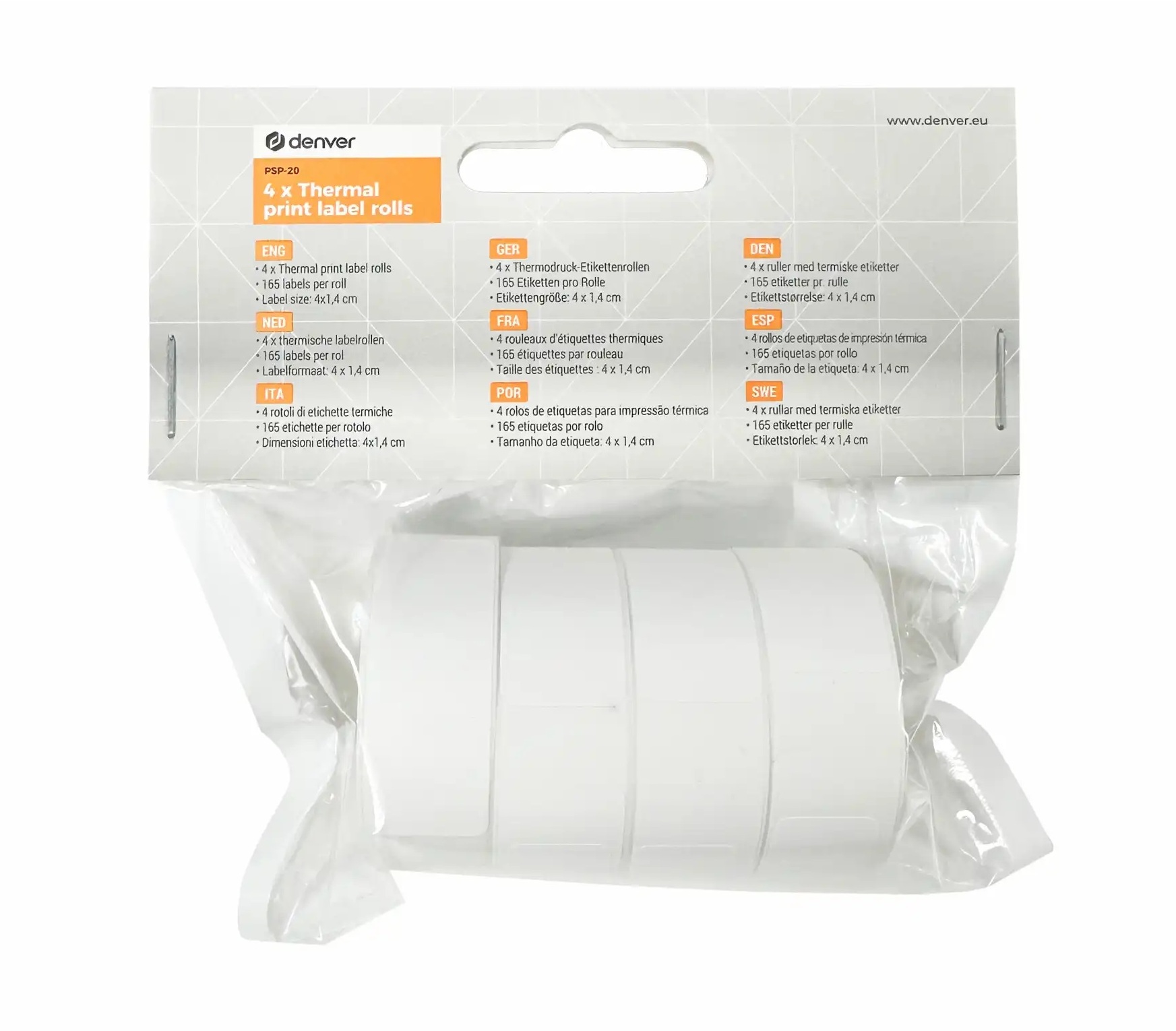 pack_1783584361 Denver PSP-20 Pack of 4x Label Sticker Rolls For MBP-16 - Image 1
