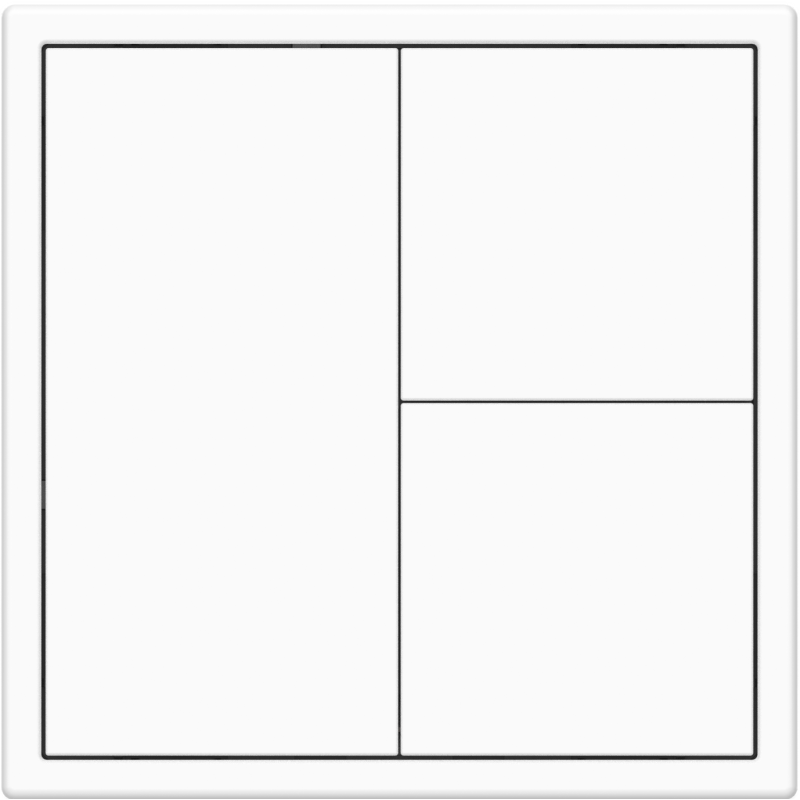 tile-series-3-button HDL Panel TILE SERIES Ivory White 3 Button V2.1 - Image 1