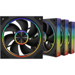 Armaggeddon Gaming Cooling Fan Set 4pcs ARGB KIT 8000 PWM 120-V ARGB Black Forward