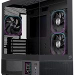Einarex PC Case mATX SM501D RGB 3x Pre-Installed Fans , Display, Black