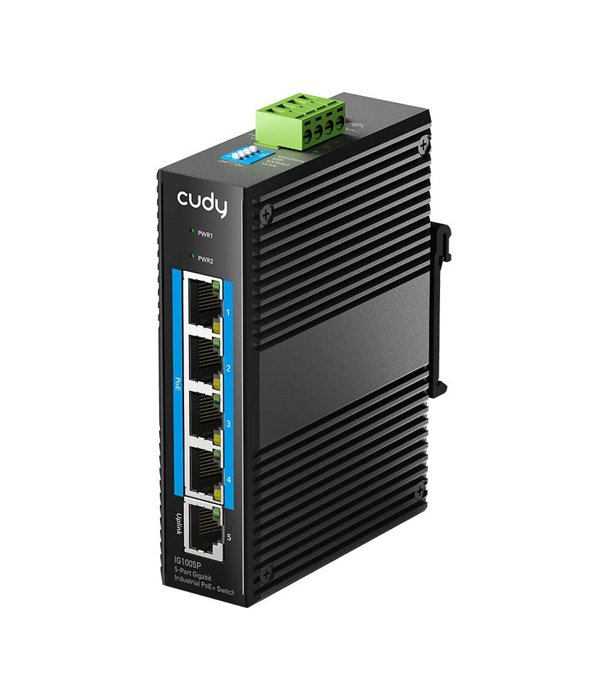 1_1789979051 Cudy Switch PoE Gigabit 5PoE Industrial 120W IP40 IG1005P - Image 1