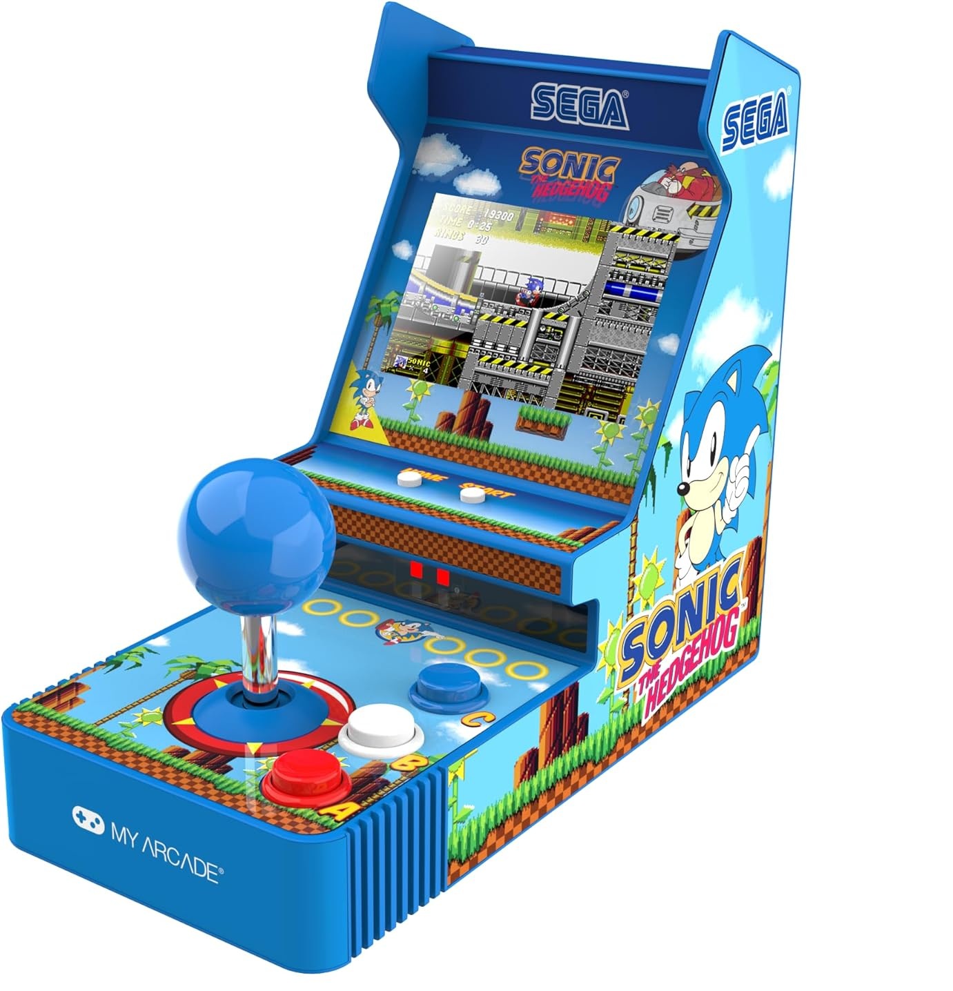 71fIrslaARL._AC_SL1500_ My Arcade Retro 6.8" (3.5") Joystick Player SONIC THE HEDGEHOG (2 Games) - Image 1
