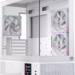 Einarex PC Case mATX SM501D RGB 3x Pre-Installed Fans , Display, White