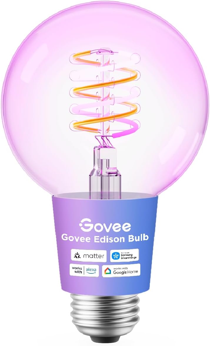 G80-1 Govee Bulb Ceiling E27 Edison G80 Smart LED 500 Lumens Vintage Bulb R14C1CC1 - Image 1