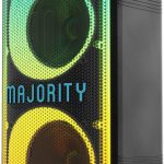 Majority Pulse P2 Portable Party & Karaoke Speaker with Wired Microphone, Bluetooth, USB/SD, Mic Echo, Treble, Bass Boost, TWS & LED Lights