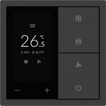 HDL Panel XELENT SERIES Charcoal Grey Thermostat 6 Button OLED (Plastic)