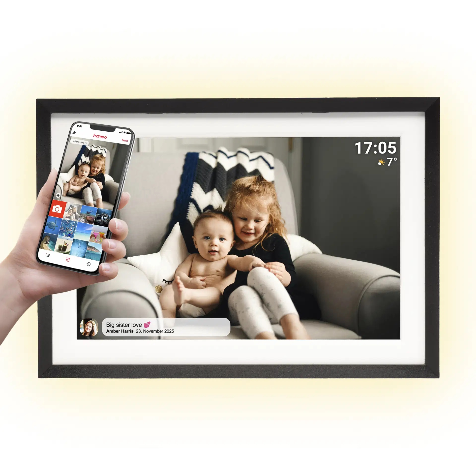 pff-1081__1_ Denver PHOTO Frameo 10.1'' Smart Photoframe, Ambient Light & 16GB PFF-1081 - Image 1